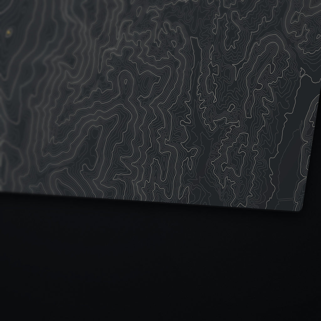 Cheaha Mountain Topo Desk Mat, edge detail