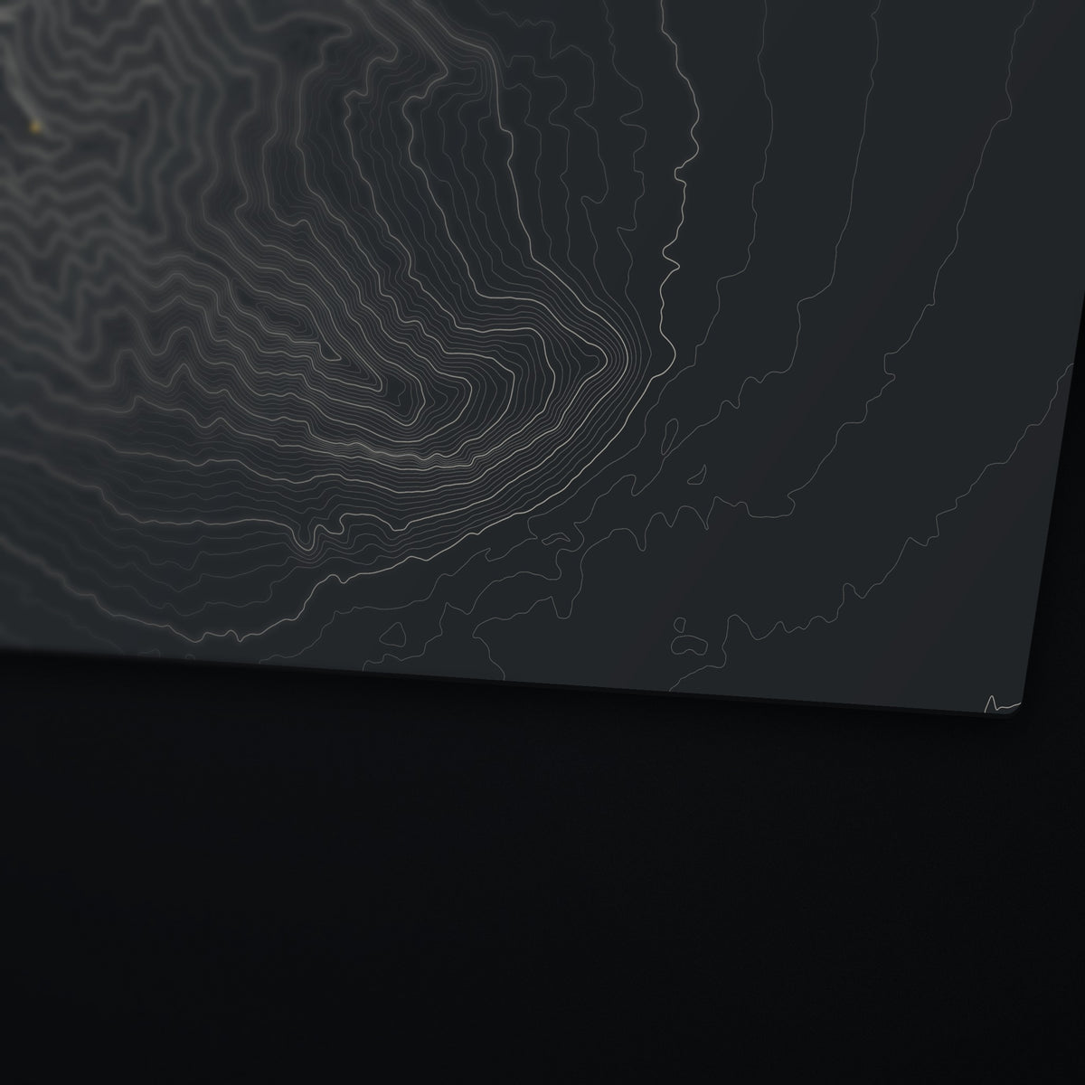 Camelback Mountain Topo Desk Mat, edge detail