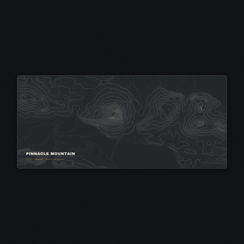 Pinnacle Mountain Topo Desk Mat, flat view