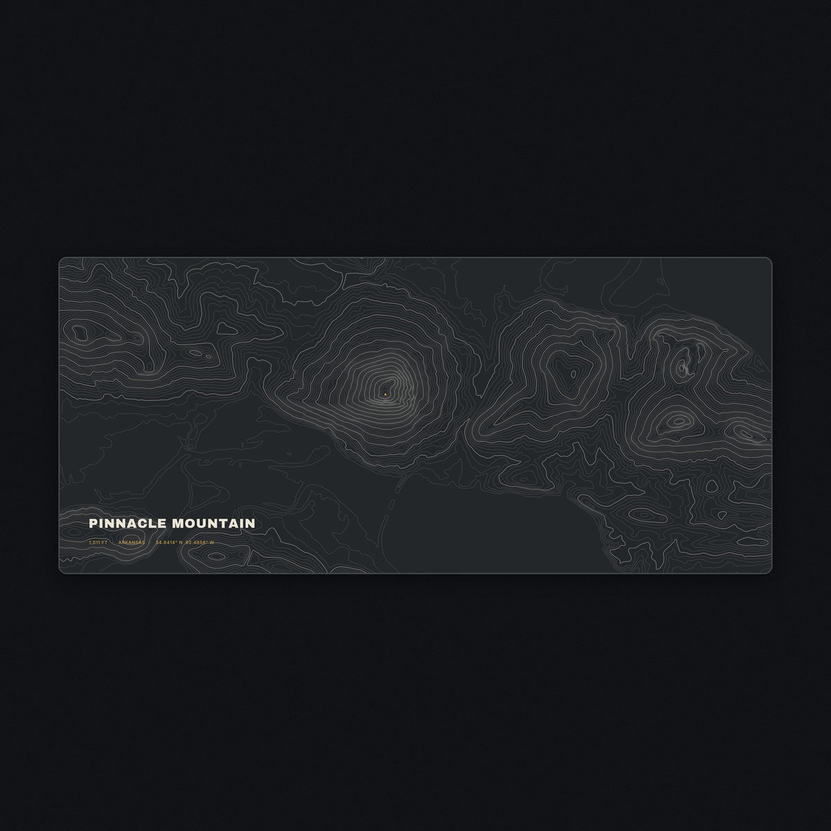 Pinnacle Mountain Topo Desk Mat, flat view