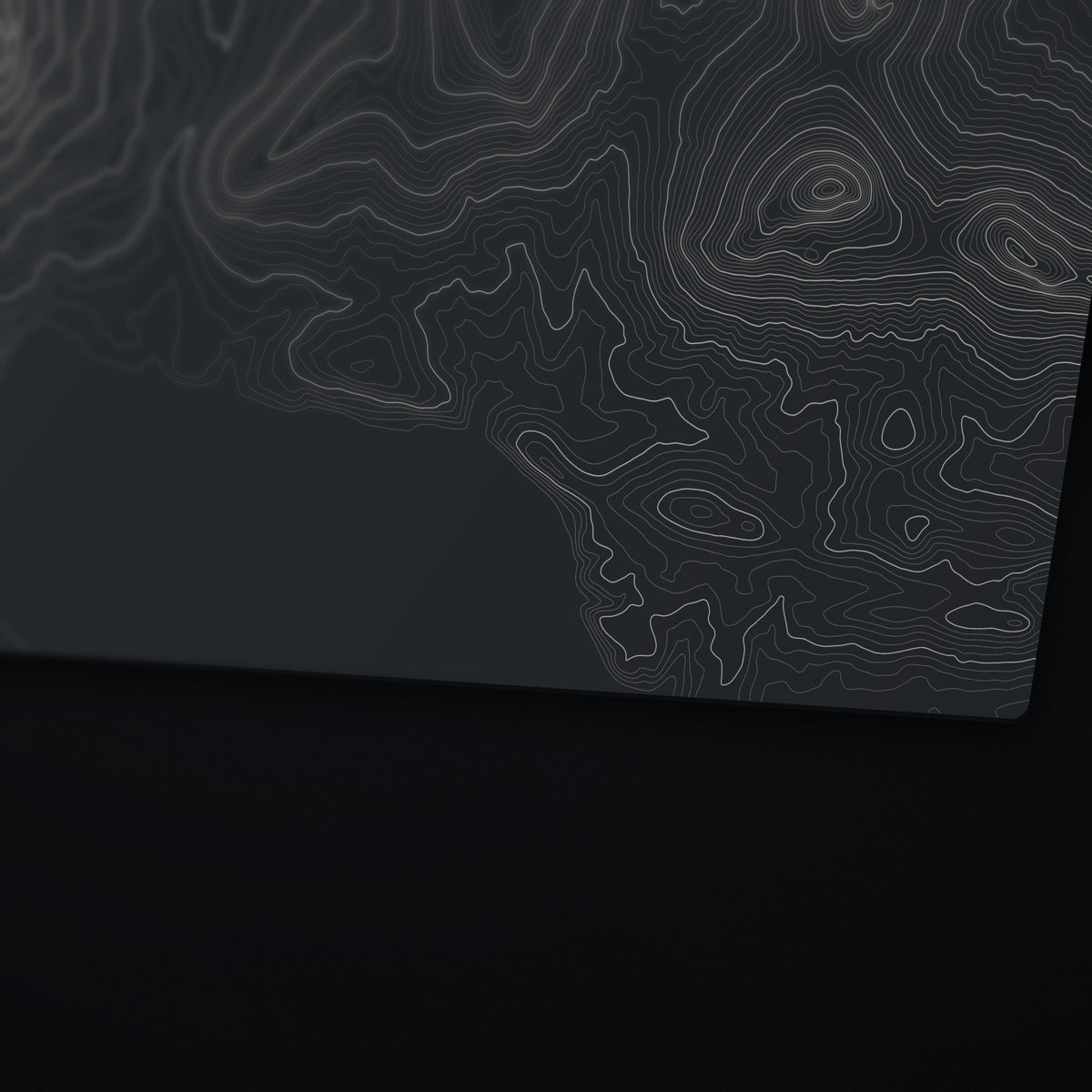 Pinnacle Mountain Topo Desk Mat, edge detail