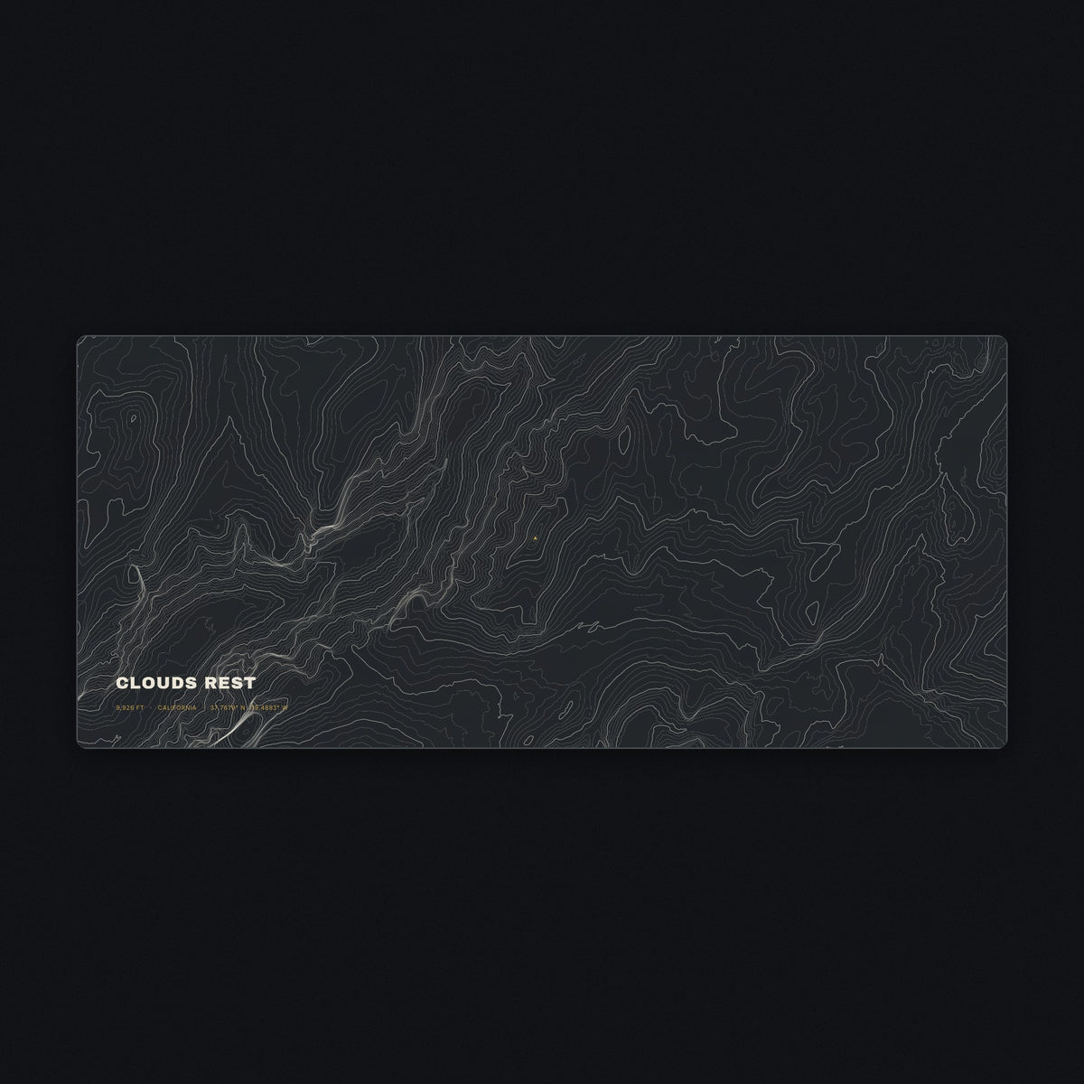 Clouds Rest Topo Desk Mat, flat view