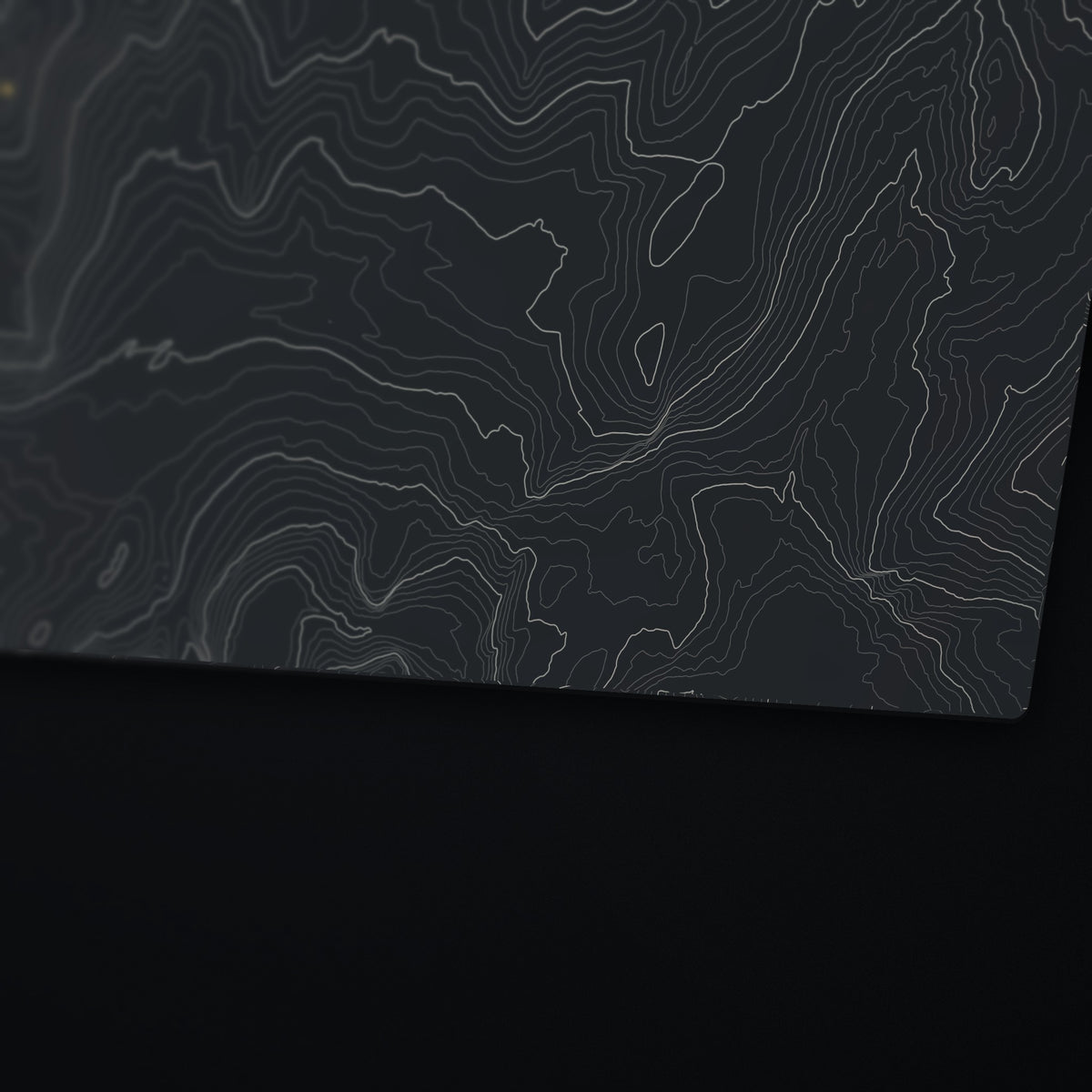 Clouds Rest Topo Desk Mat, edge detail