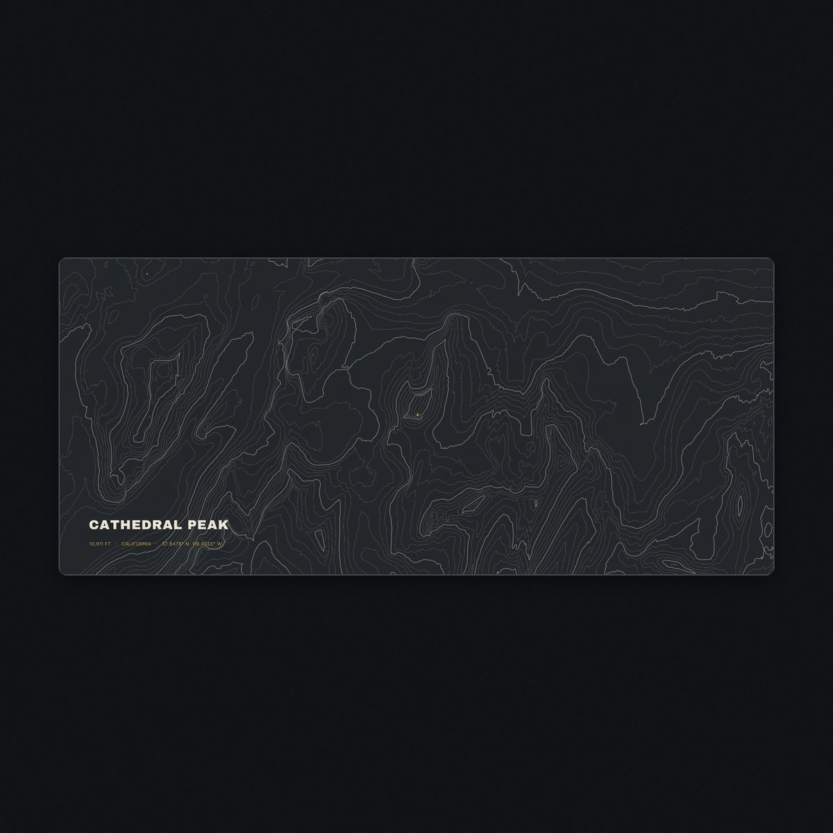 Cathedral Peak Topo Desk Mat, flat view