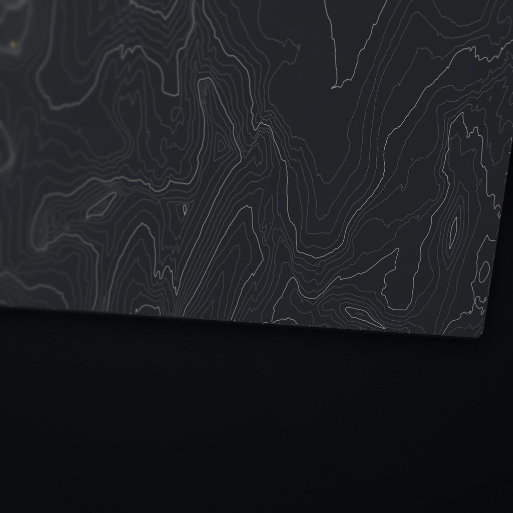 Cathedral Peak Topo Desk Mat, edge detail