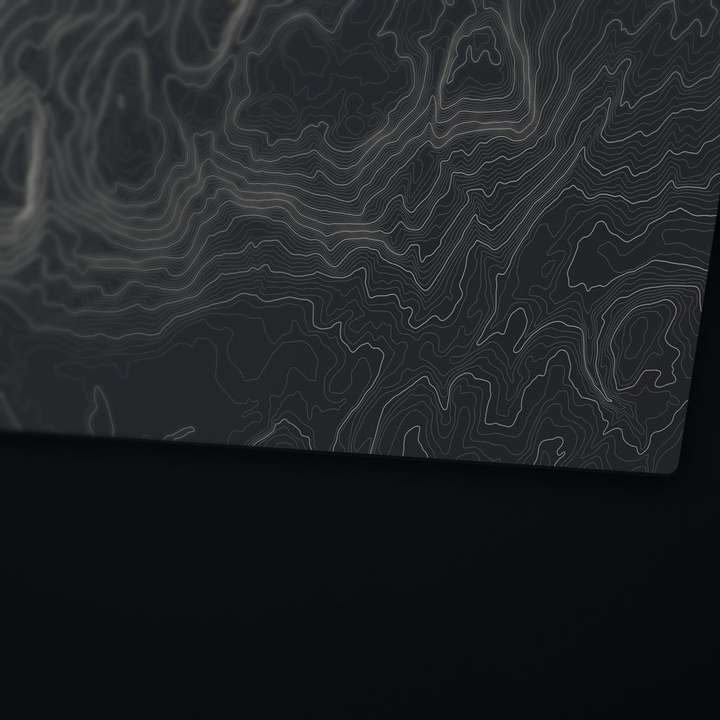 Sleeping Giant Topo Desk Mat, edge detail