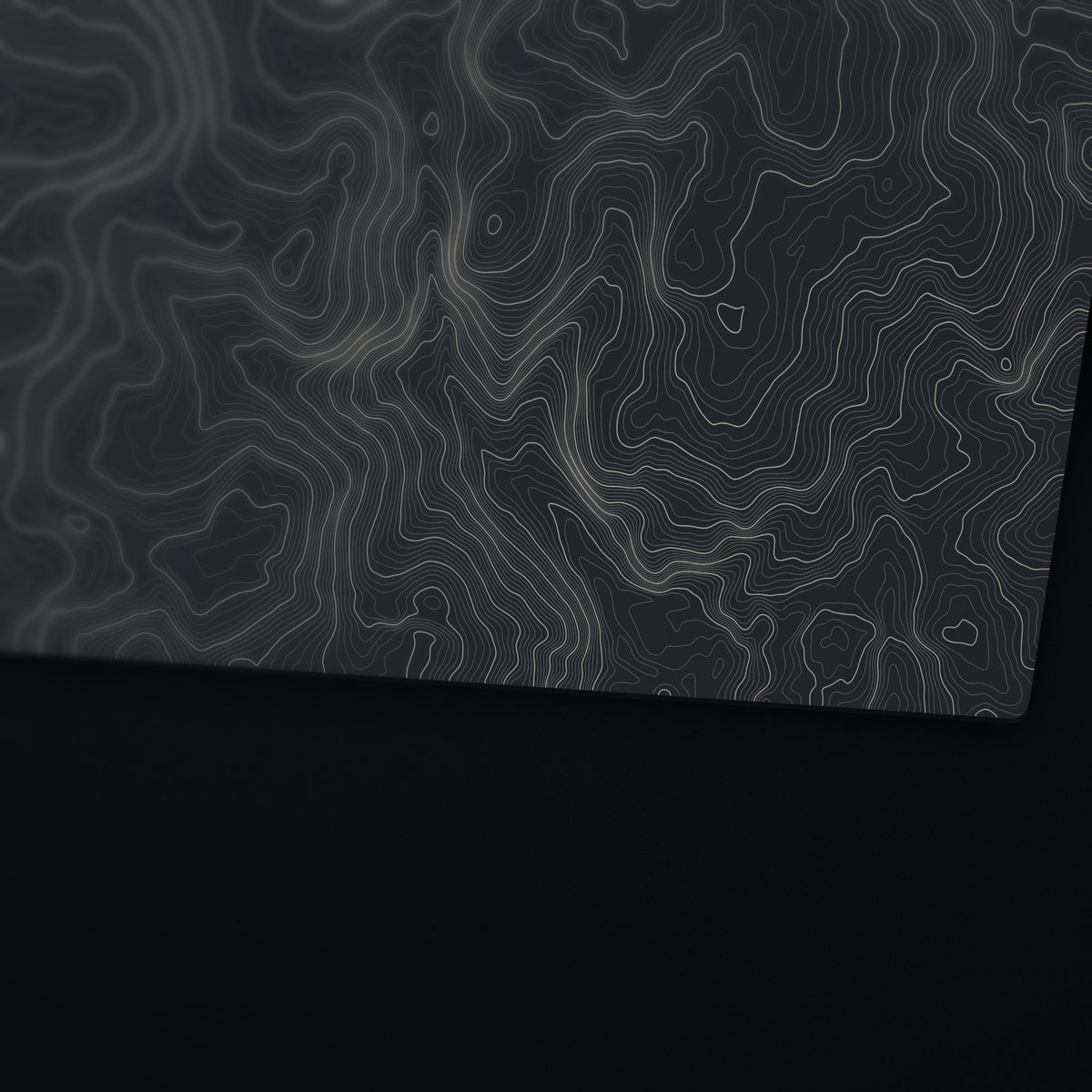 Ebright Azimuth Topo Desk Mat, edge detail