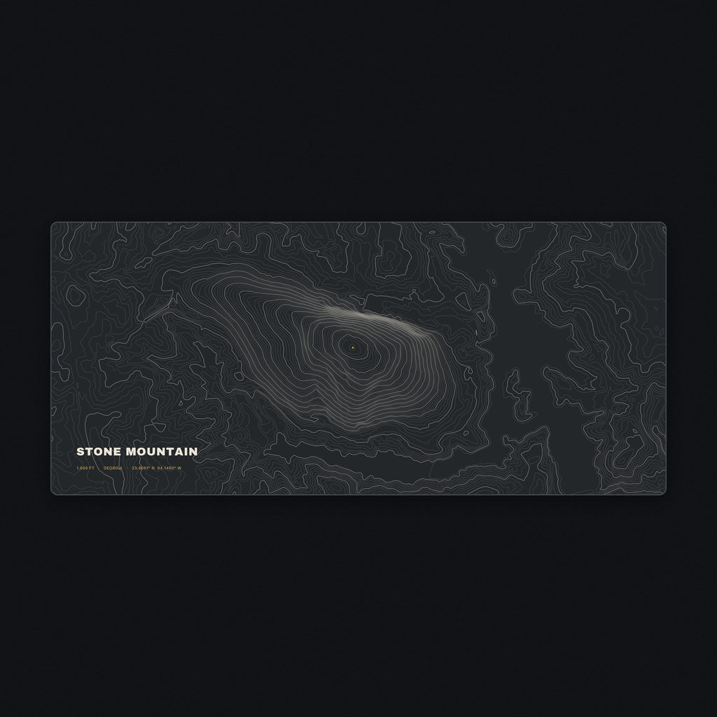 Stone Mountain Topo Desk Mat, flat view