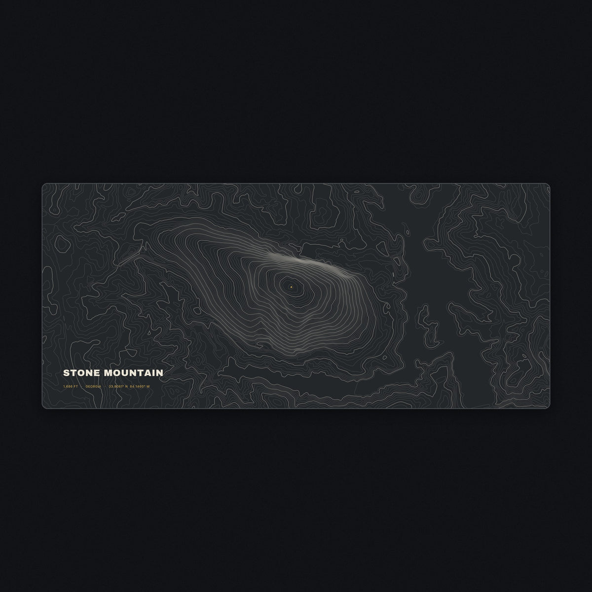 Stone Mountain Topo Desk Mat, flat view