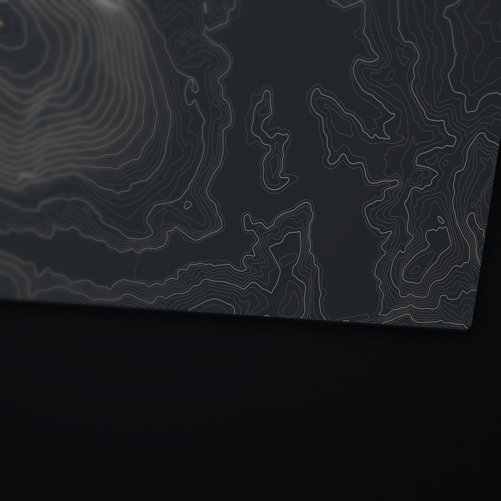 Stone Mountain Topo Desk Mat, edge detail