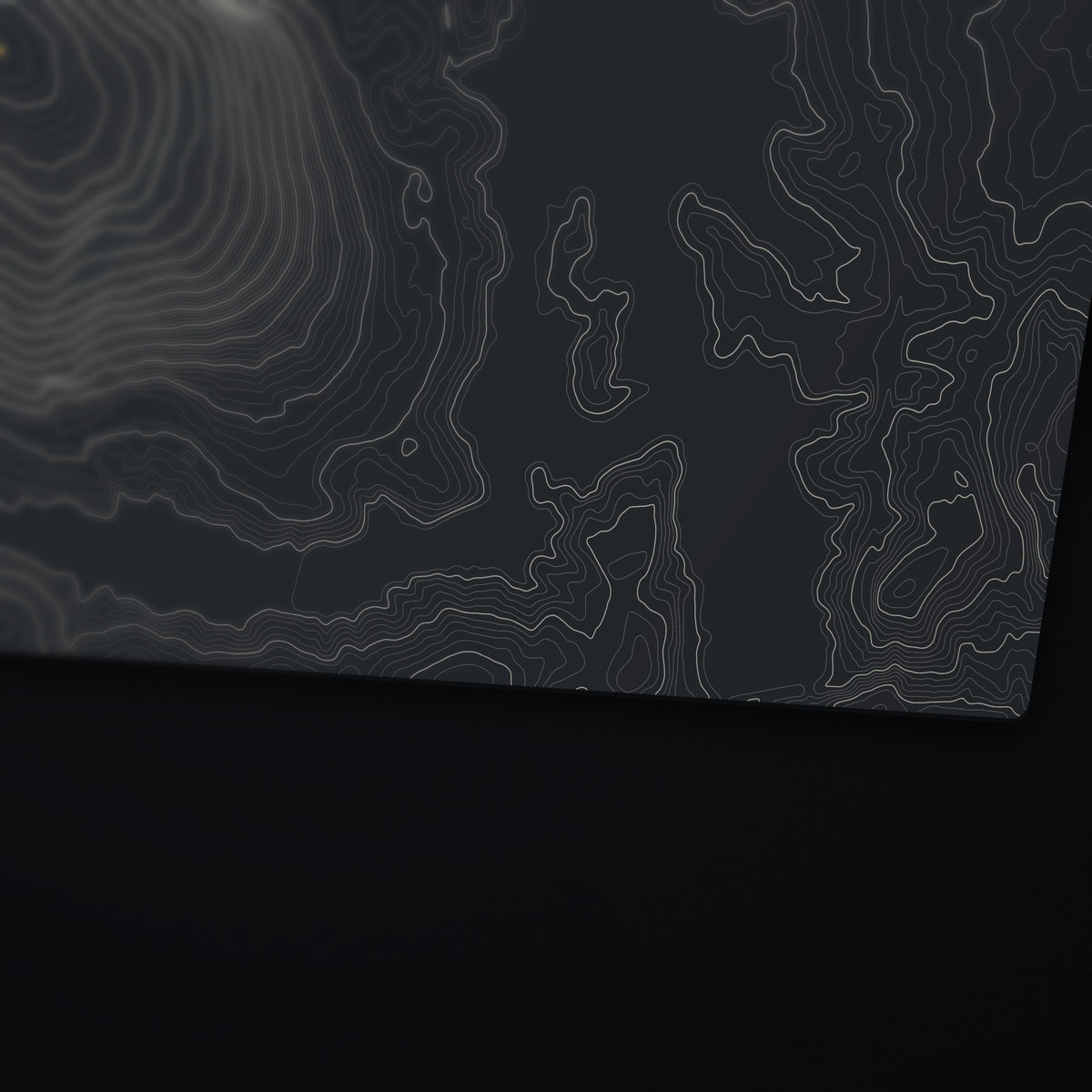 Stone Mountain Topo Desk Mat, edge detail