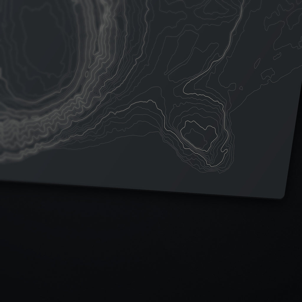 Diamond Head Topo Desk Mat, edge detail