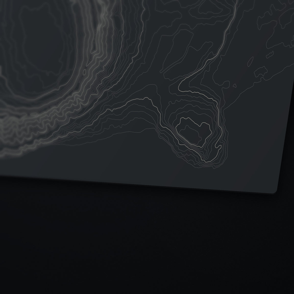 Diamond Head Topo Desk Mat, edge detail