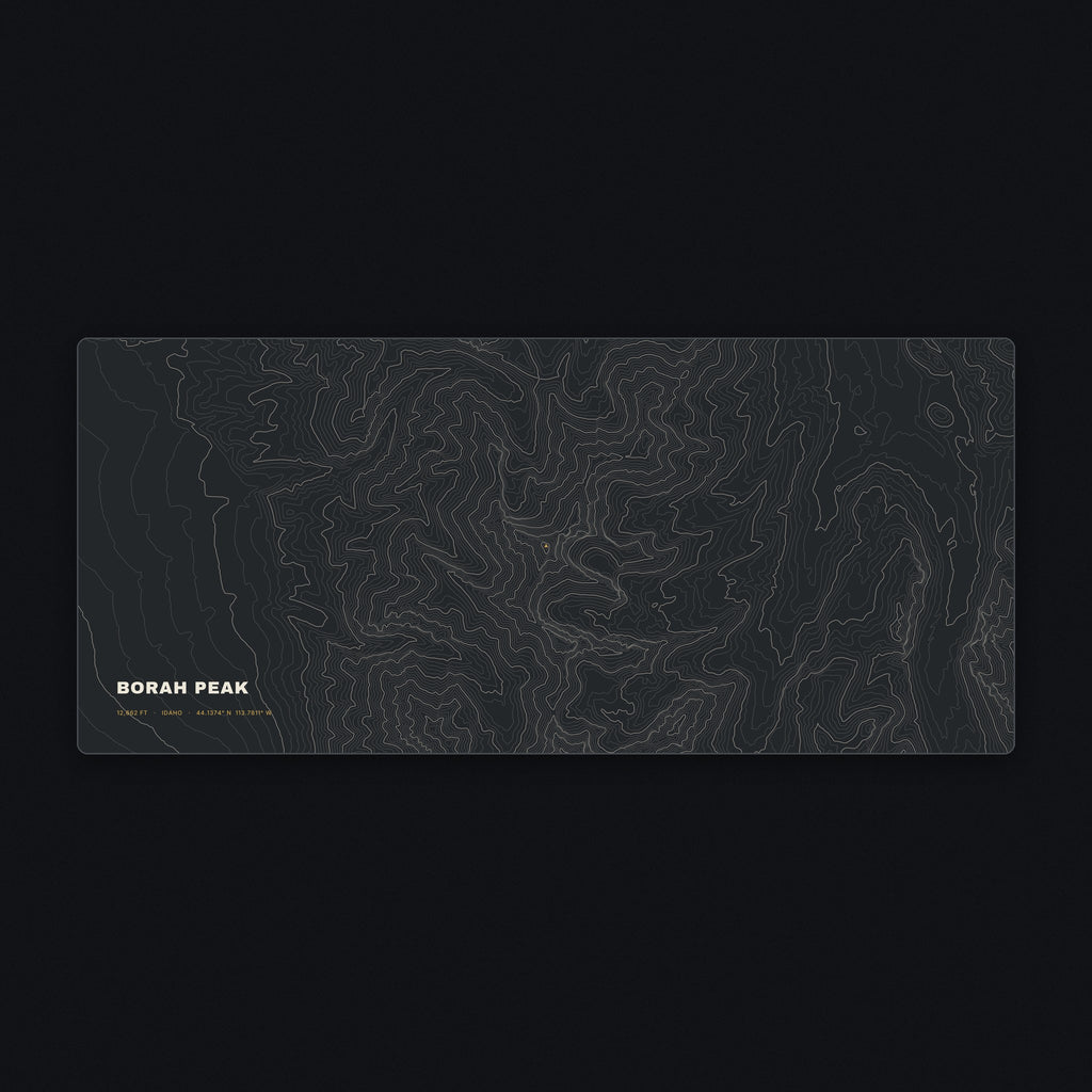Borah Peak Topo Desk Mat, flat view