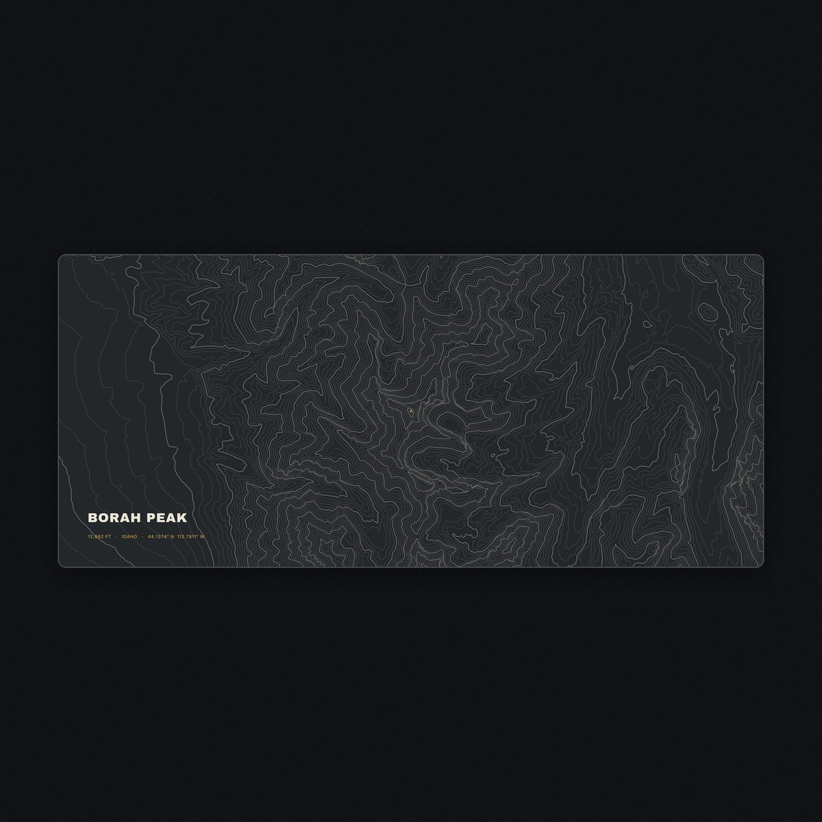 Borah Peak Topo Desk Mat, flat view