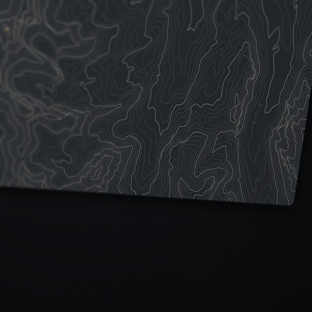 Borah Peak Topo Desk Mat, edge detail