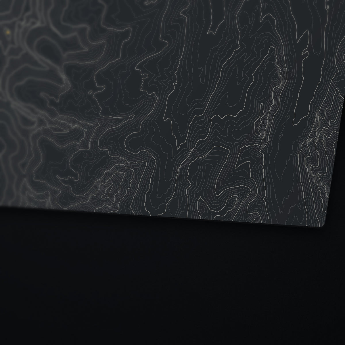 Borah Peak Topo Desk Mat, edge detail