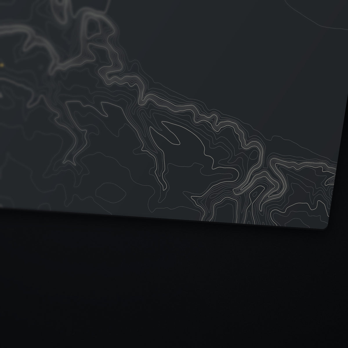 Starved Rock Topo Desk Mat, edge detail