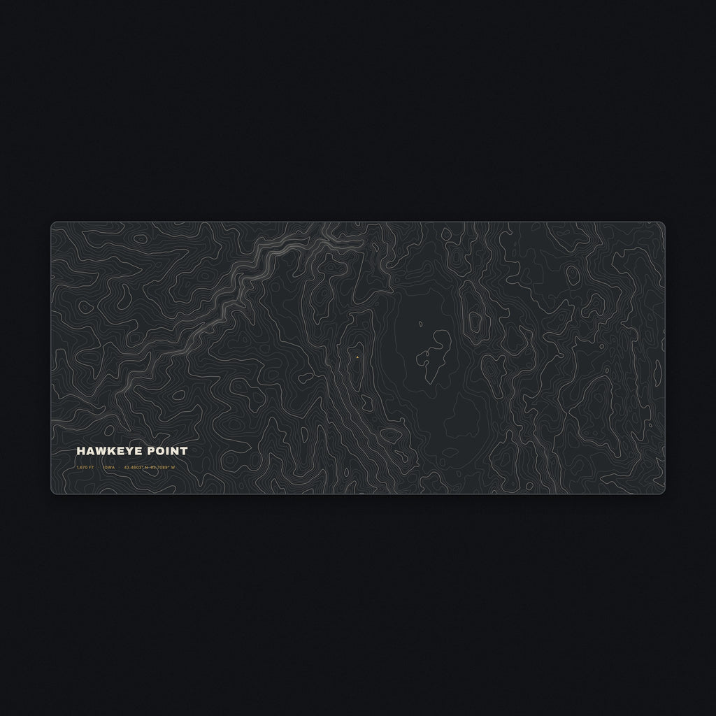 Hawkeye Point Topo Desk Mat, flat view