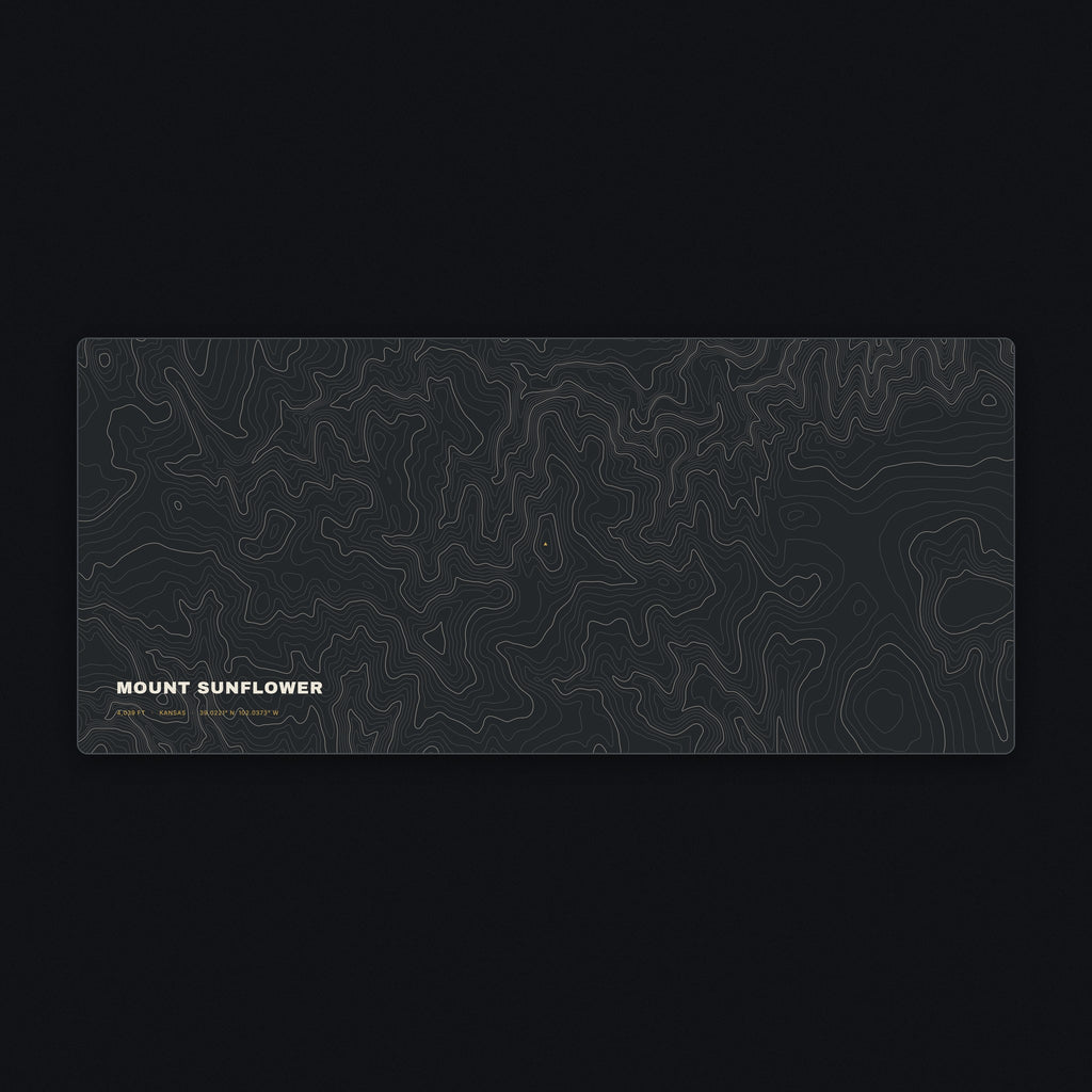 Mount Sunflower Topo Desk Mat, flat view