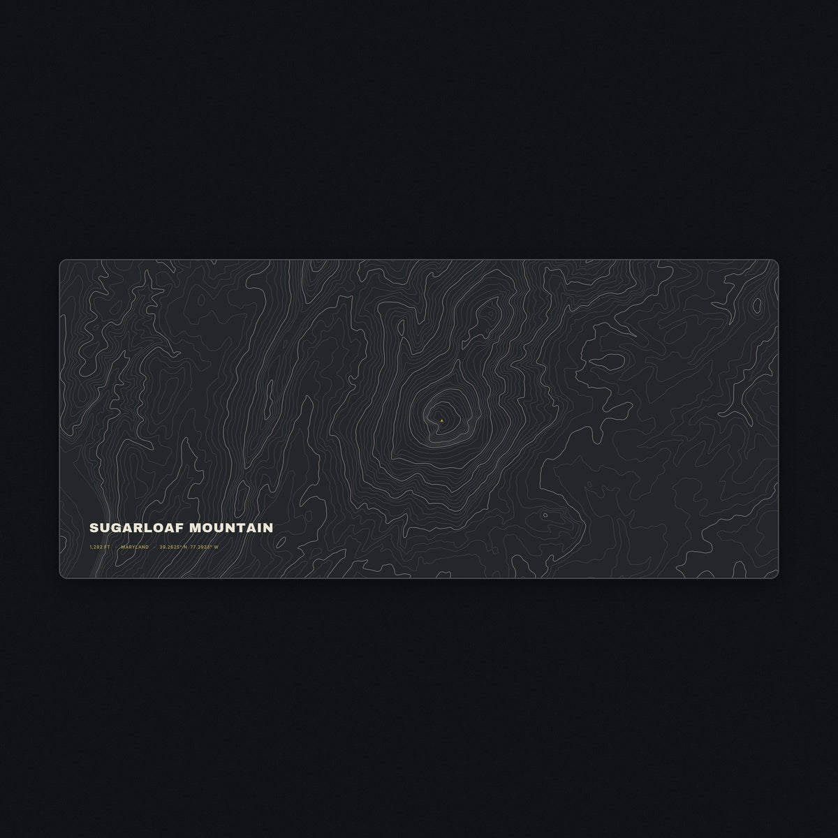 Sugarloaf Mountain Topo Desk Mat, flat view