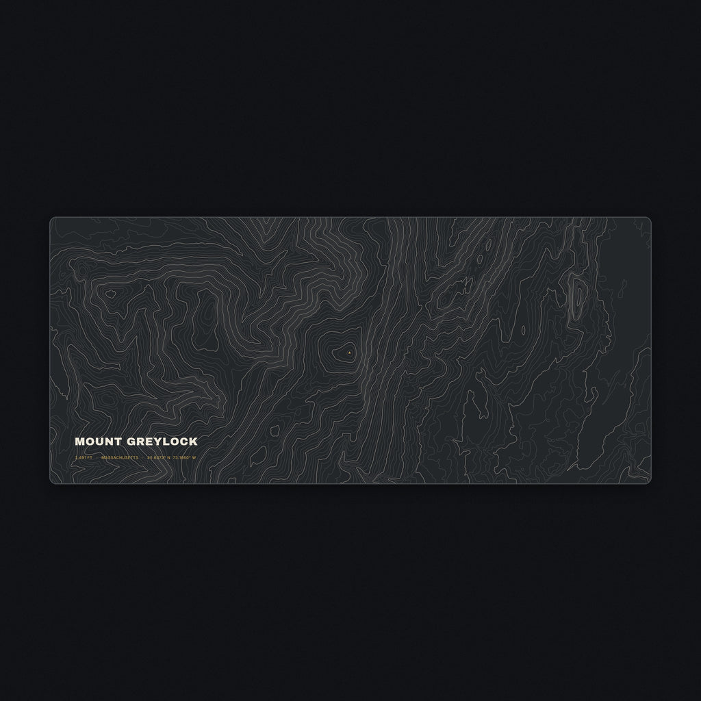 Mount Greylock Topo Desk Mat, flat view