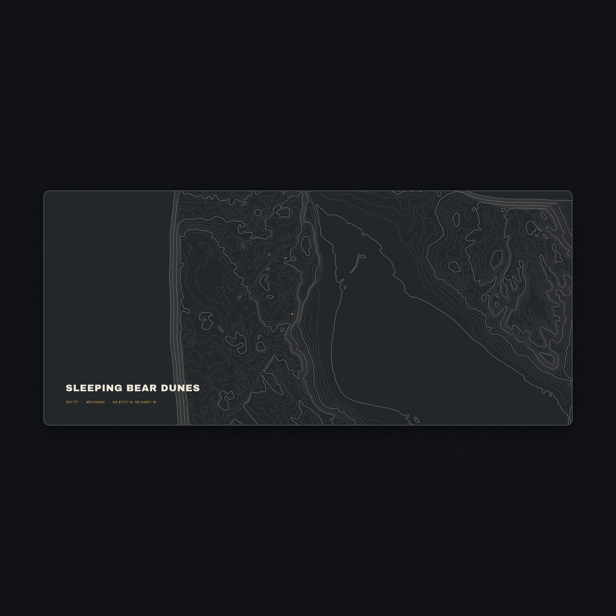 Sleeping Bear Dunes Topo Desk Mat, flat view