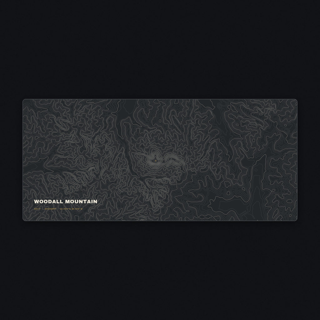 Woodall Mountain Topo Desk Mat, flat view
