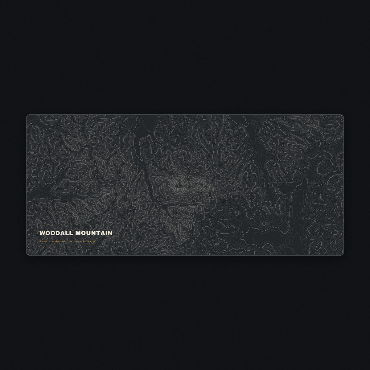 Woodall Mountain Topo Desk Mat, flat view