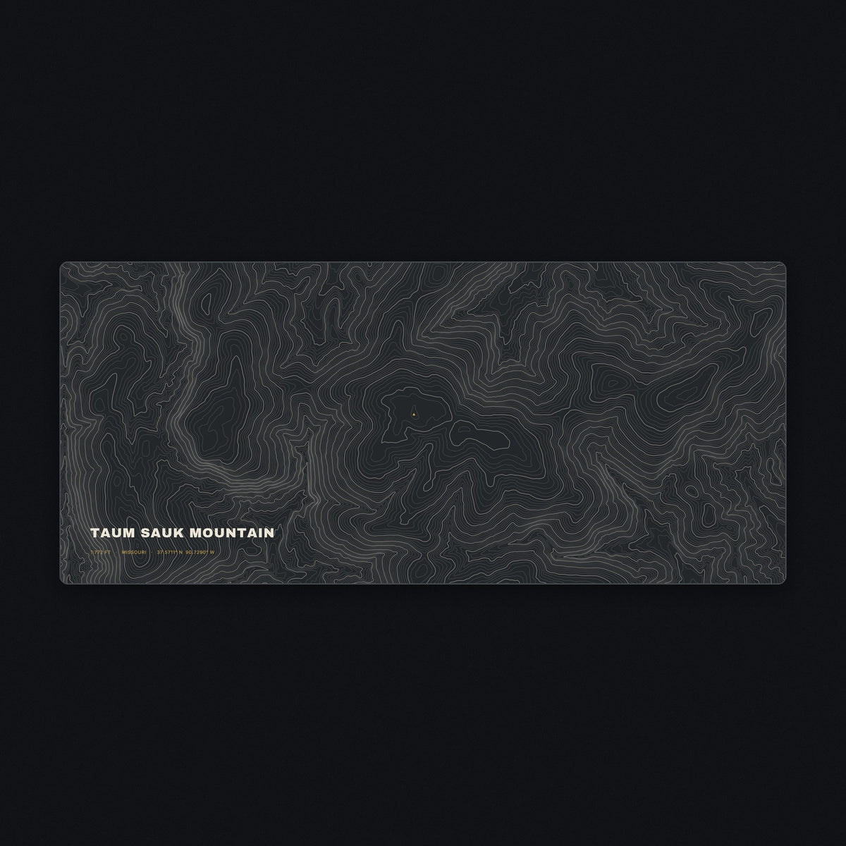 Taum Sauk Mountain Topo Desk Mat, flat view