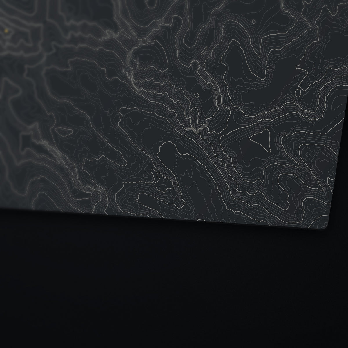 Granite Peak Topo Desk Mat, edge detail