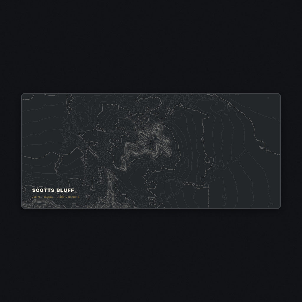 Scotts Bluff Topo Desk Mat, flat view
