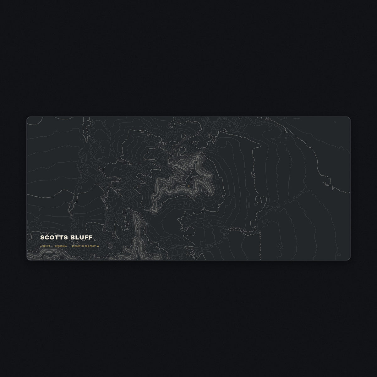 Scotts Bluff Topo Desk Mat, flat view