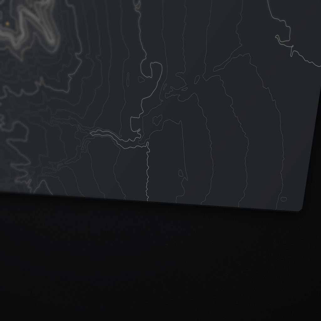Scotts Bluff Topo Desk Mat, edge detail