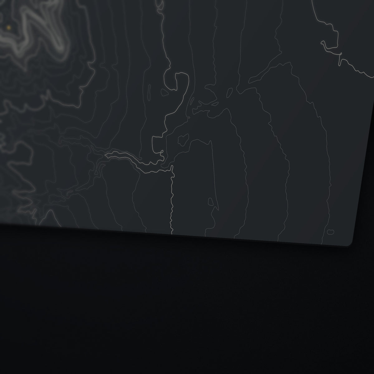 Scotts Bluff Topo Desk Mat, edge detail
