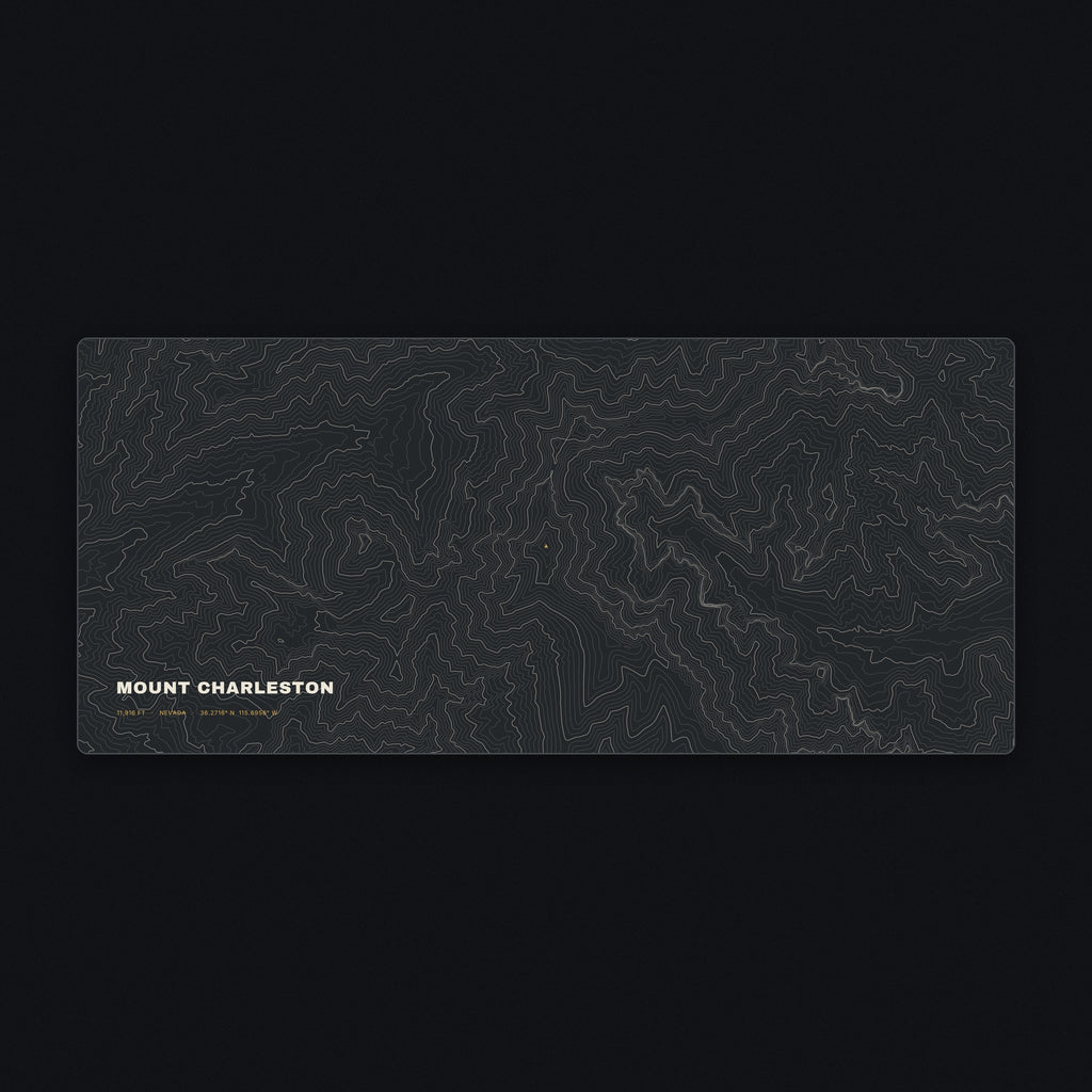 Mount Charleston Topo Desk Mat, flat view