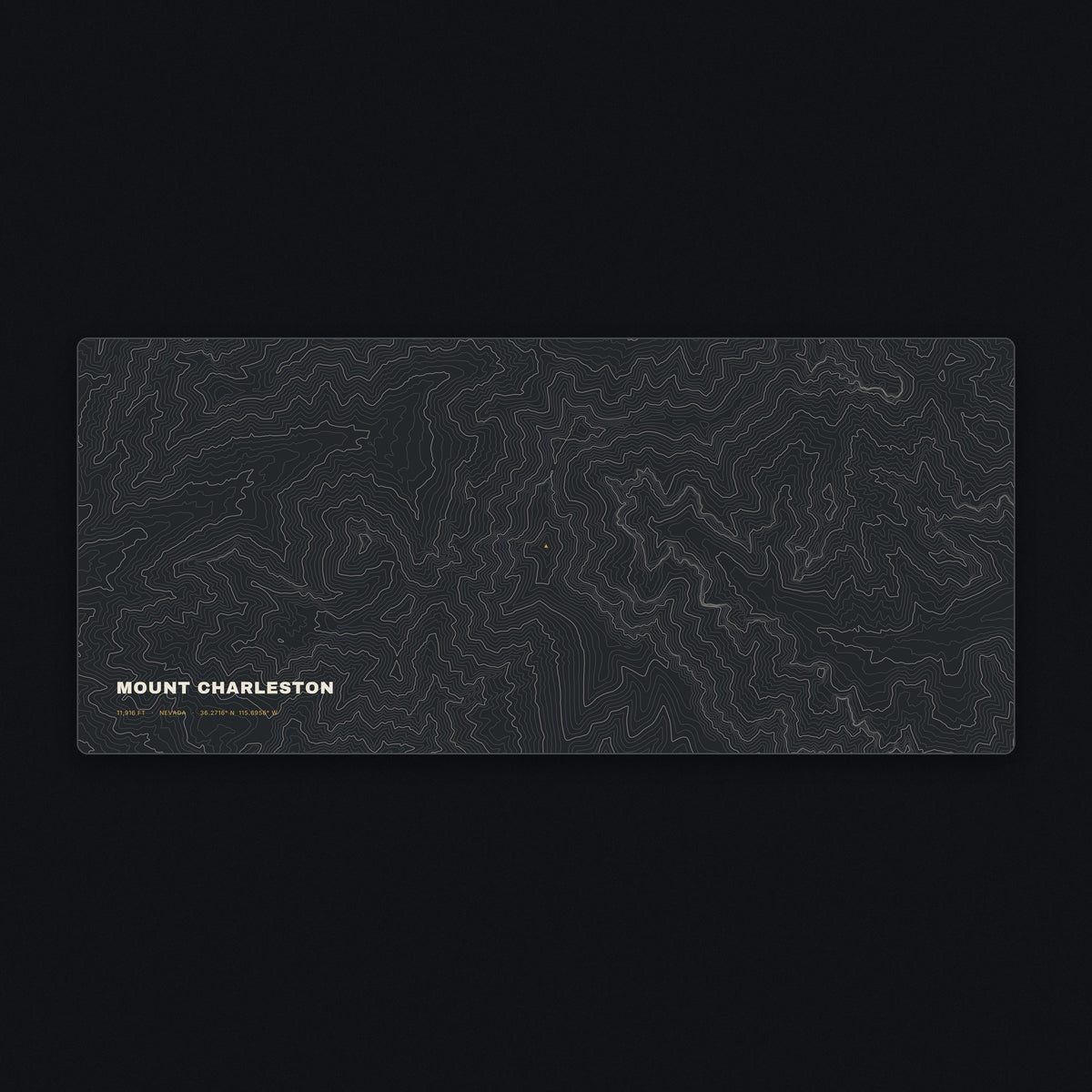 Mount Charleston Topo Desk Mat, flat view