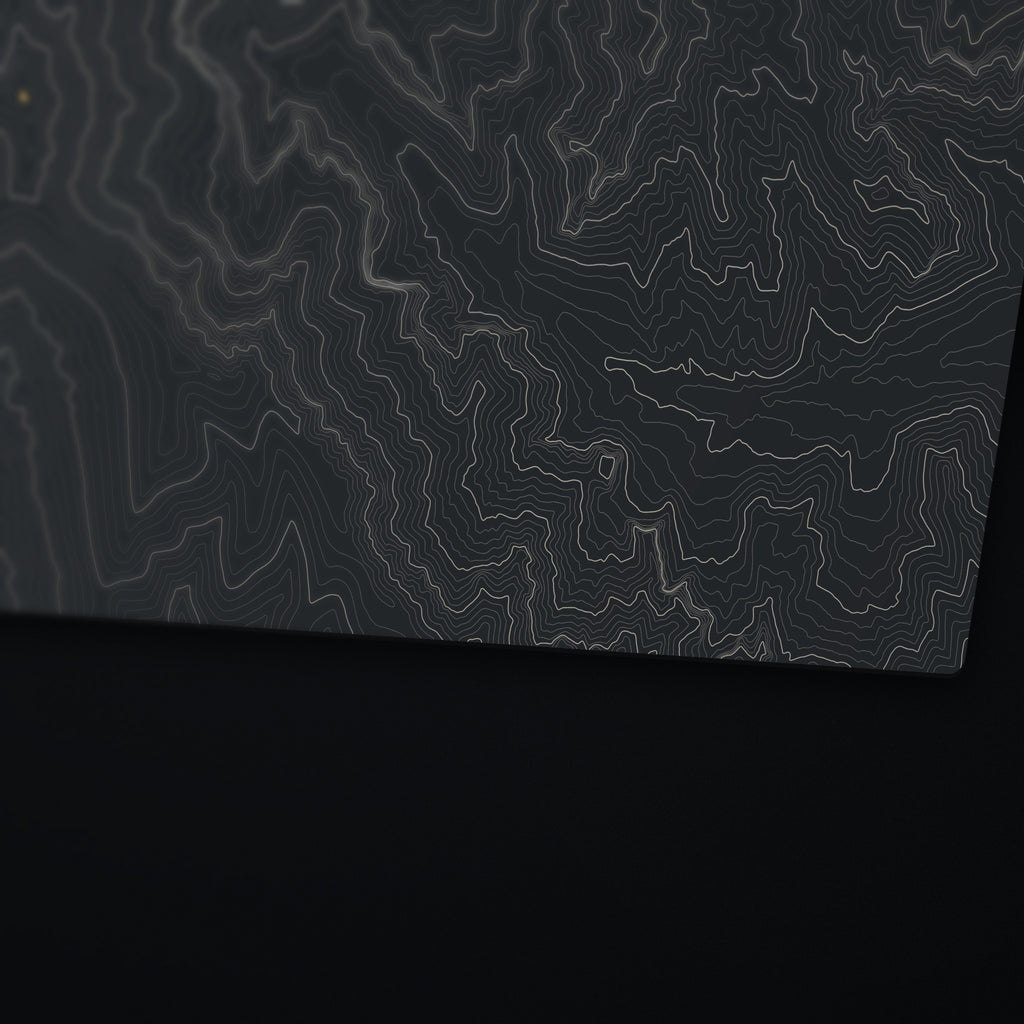 Mount Charleston Topo Desk Mat, edge detail