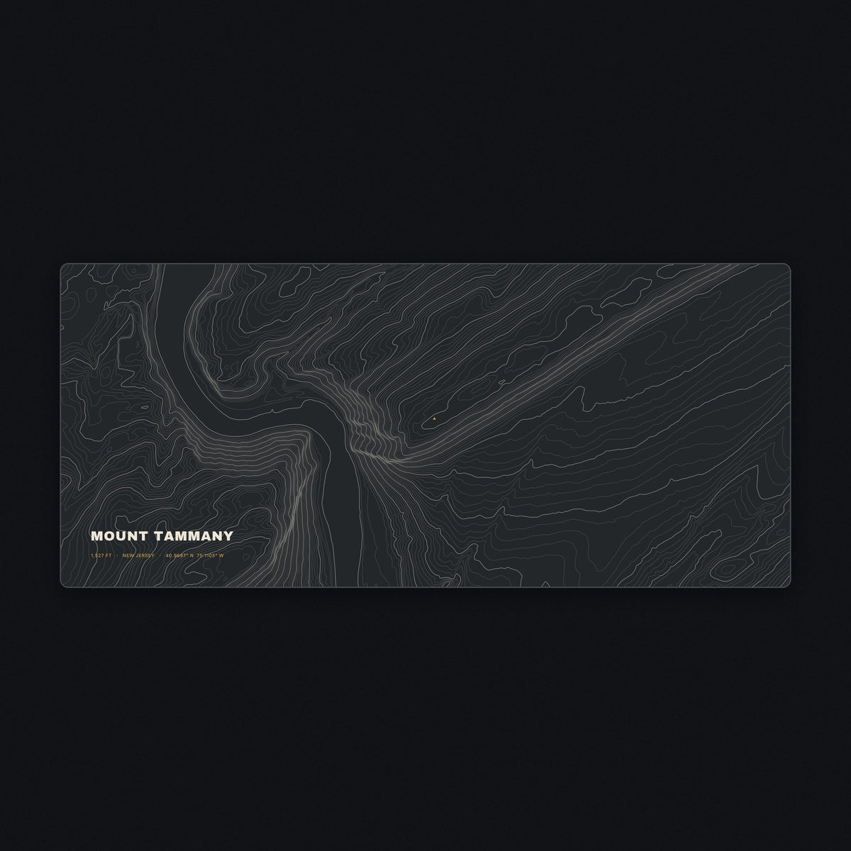 Mount Tammany Topo Desk Mat, flat view