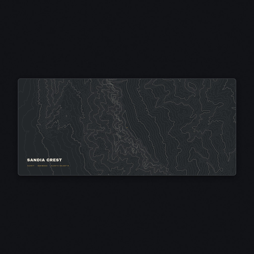 Sandia Crest Topo Desk Mat, flat view