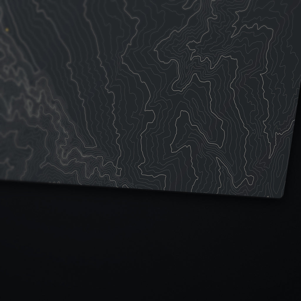 Sandia Crest Topo Desk Mat, edge detail
