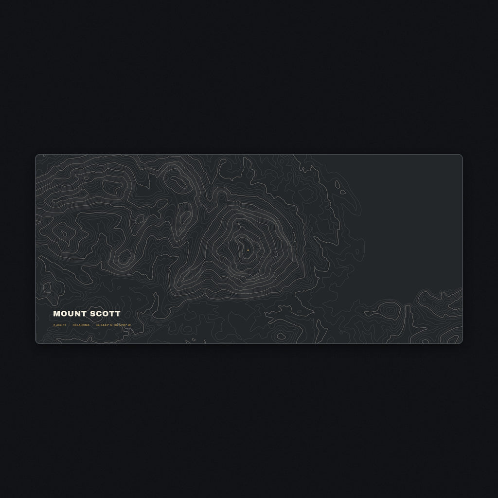 Mount Scott Topo Desk Mat, flat view
