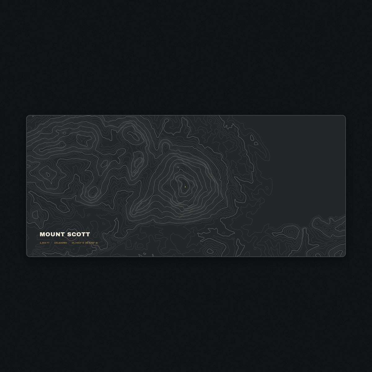 Mount Scott Topo Desk Mat, flat view