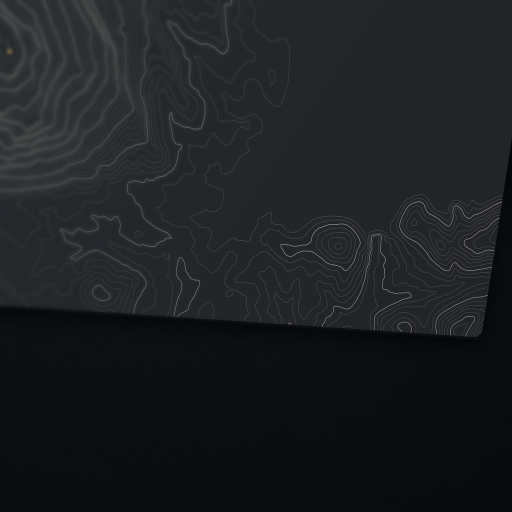 Mount Scott Topo Desk Mat, edge detail