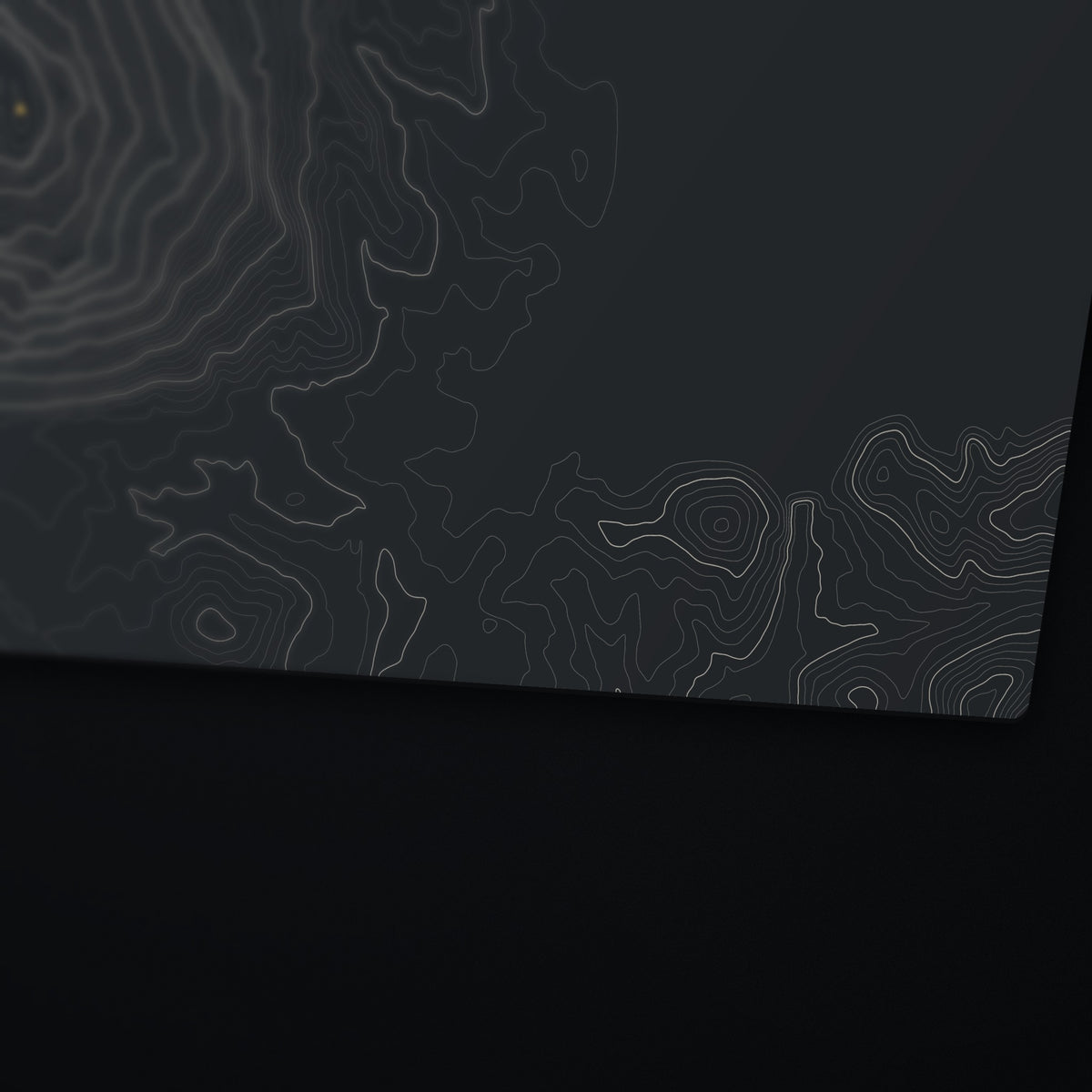Mount Scott Topo Desk Mat, edge detail