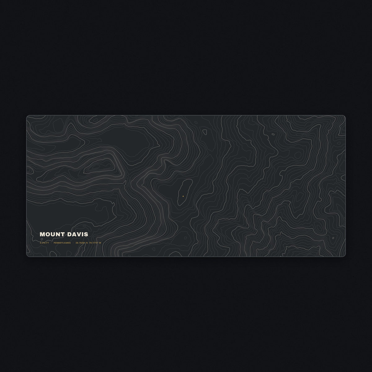 Mount Davis Topo Desk Mat, flat view