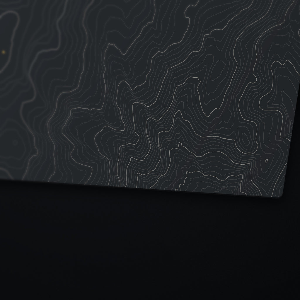 Mount Davis Topo Desk Mat, edge detail