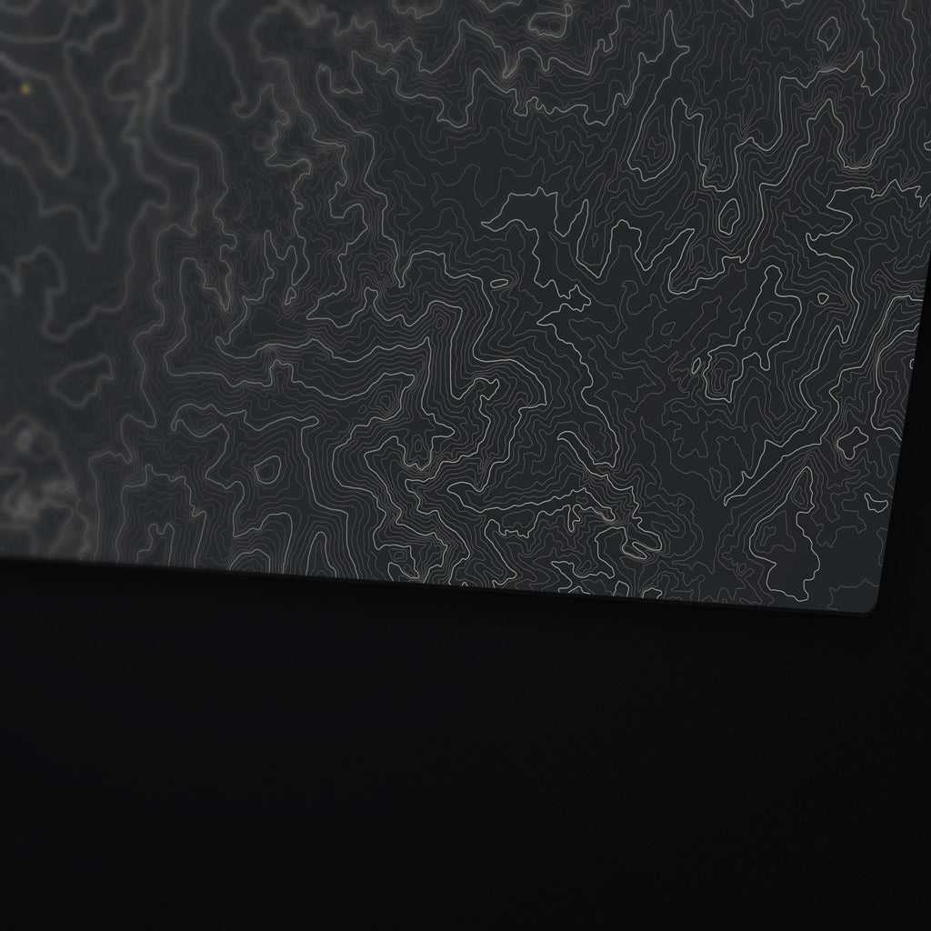 Black Elk Peak Topo Desk Mat, edge detail