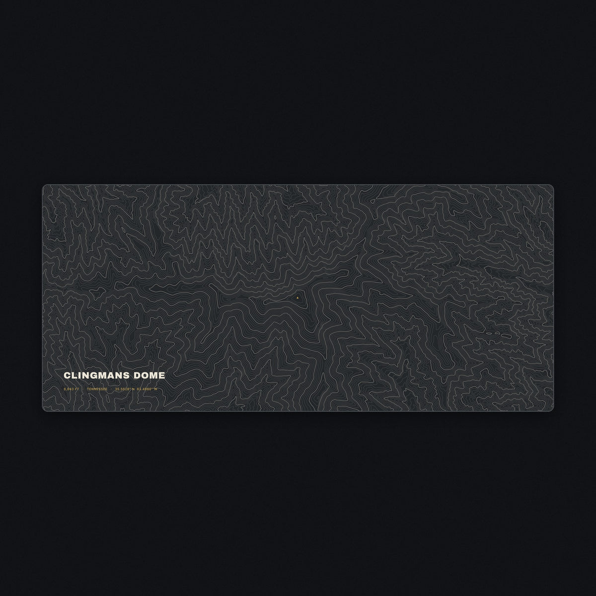 Clingmans Dome Topo Desk Mat, flat view