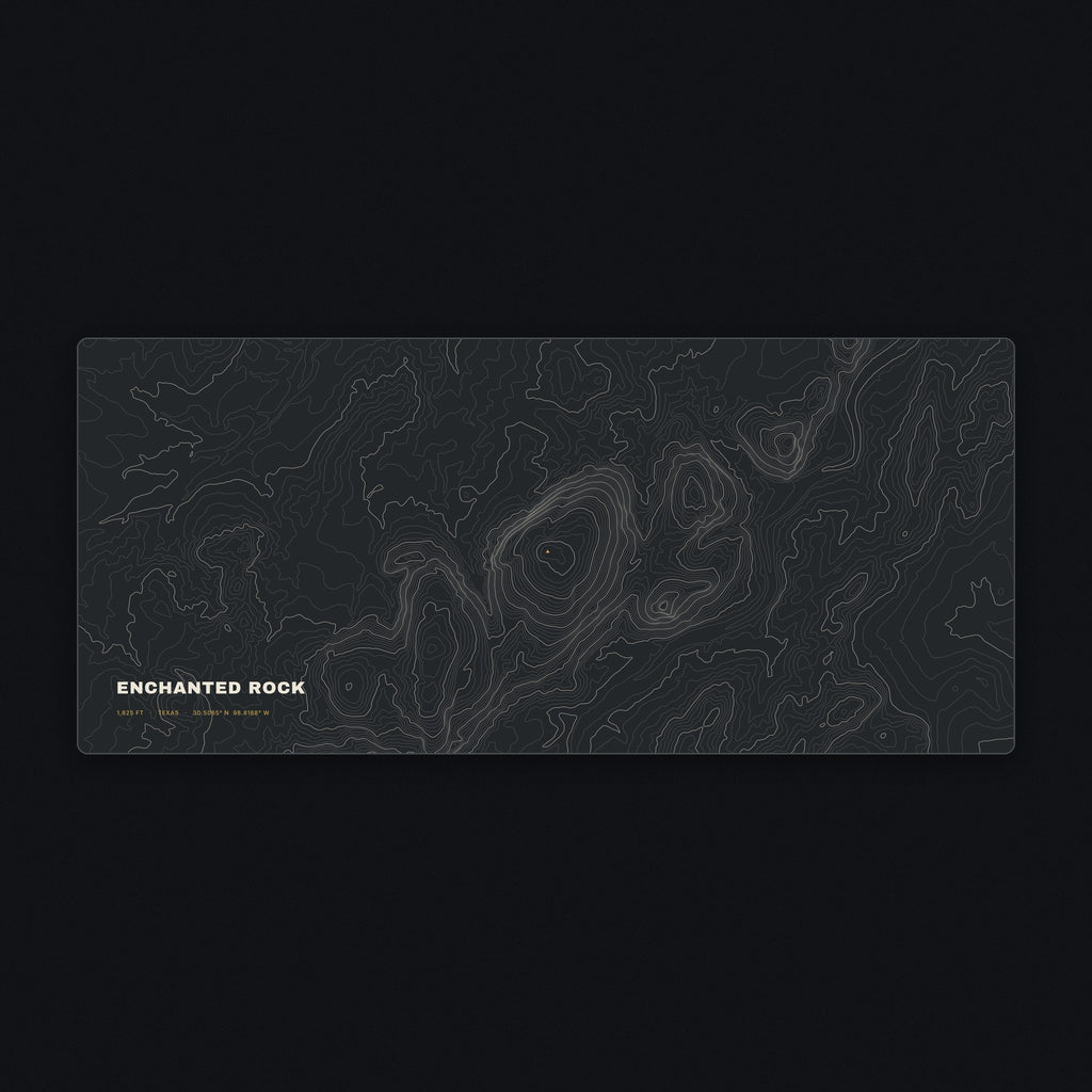 Enchanted Rock Topo Desk Mat, flat view